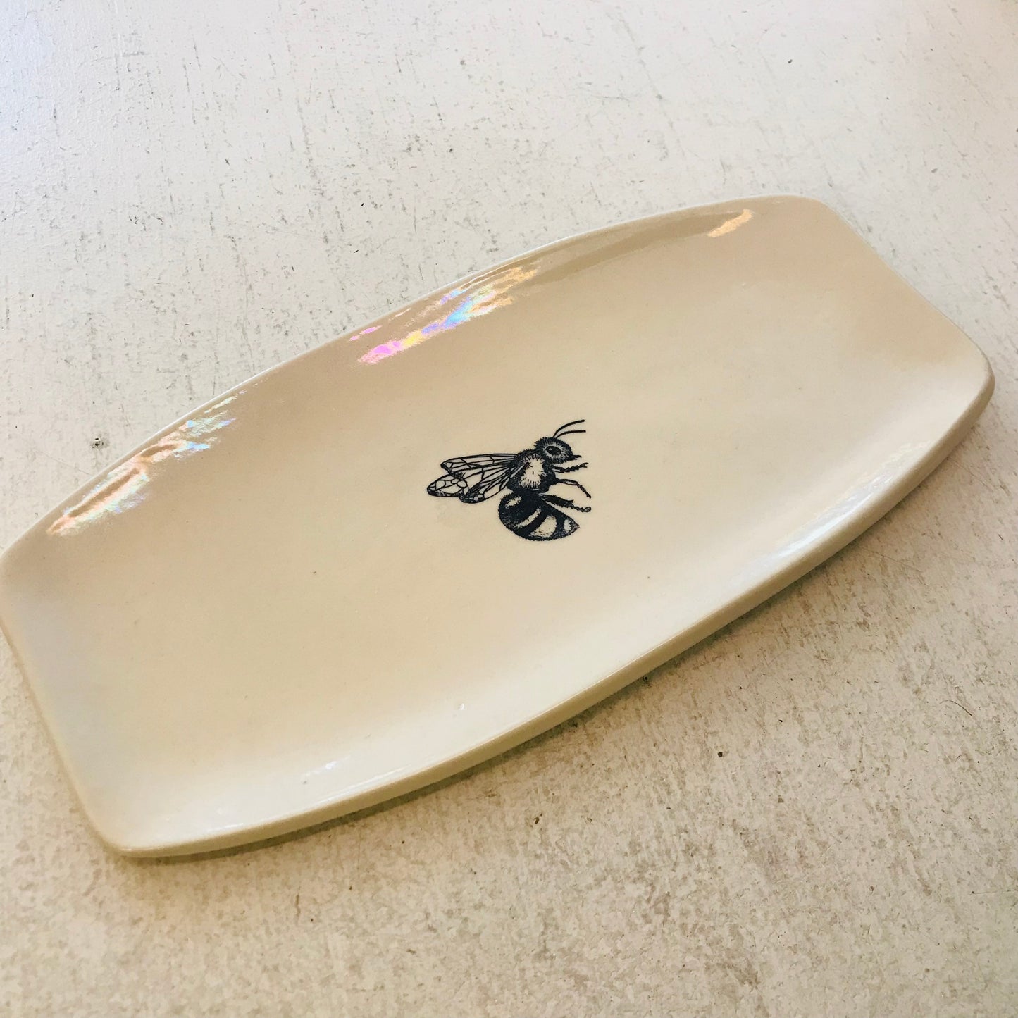 Handthrown Pottery Oval Trinket Tray Platter