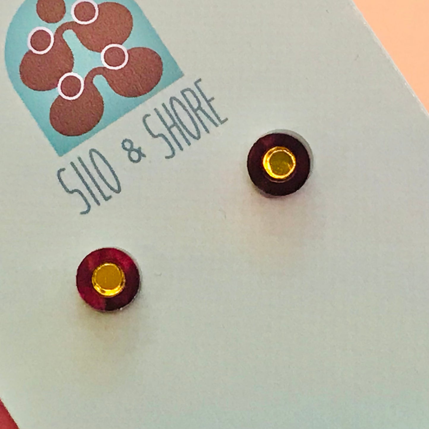 Art Deco Acrylic Earrings - Micro Studs