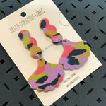 Polymer Clay Handmade Earrings - Multi Colour Marble
