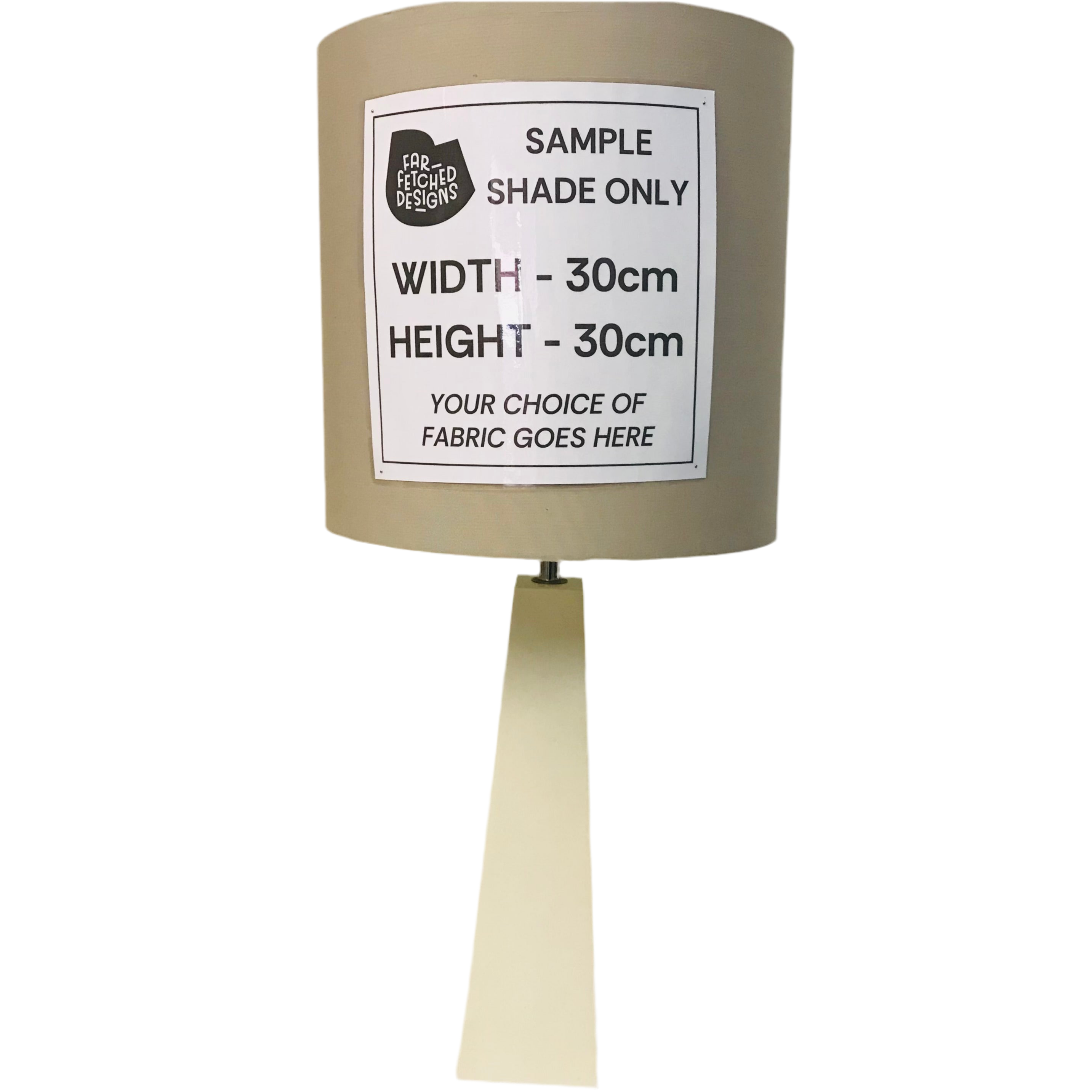 Lamp Base Only - Angled Cream Wood Tower Table Lamp