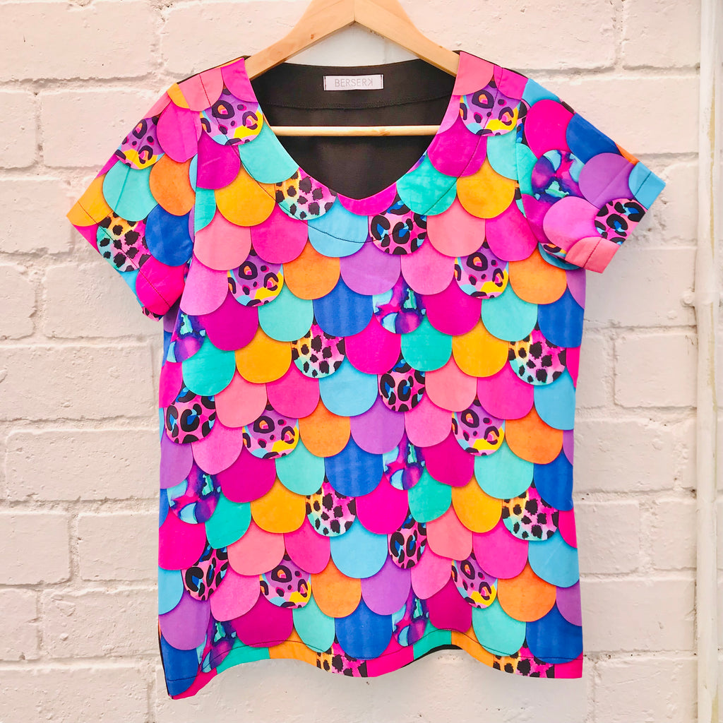 Women's Handmade V Top - Mermaid Scales ** ON SALE **