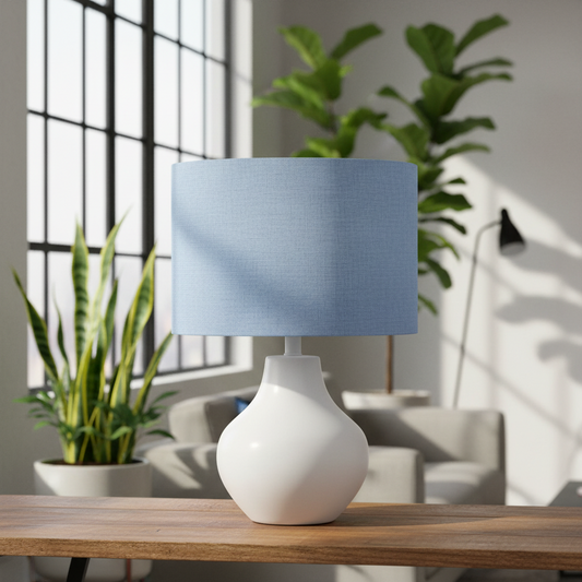 Custom Lamp Shade only - Basics - Linen in Sky Blue