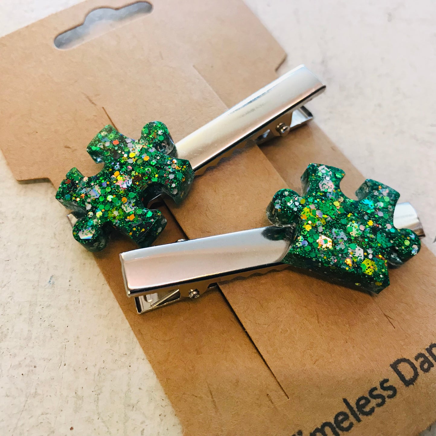 Resin Sparkle Hair Clips - Mini Set of 2