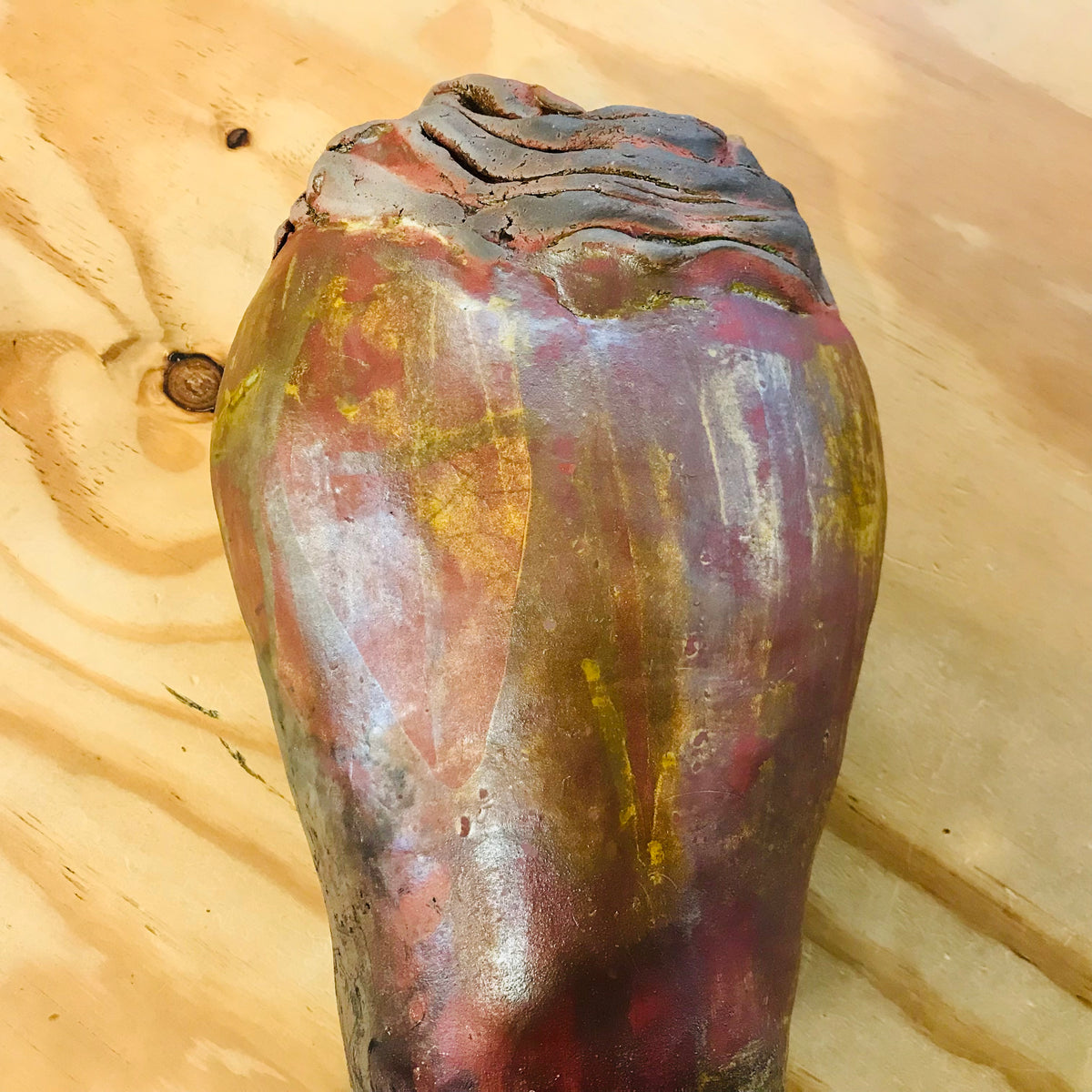 Raku Decorative Vessel - Stratum