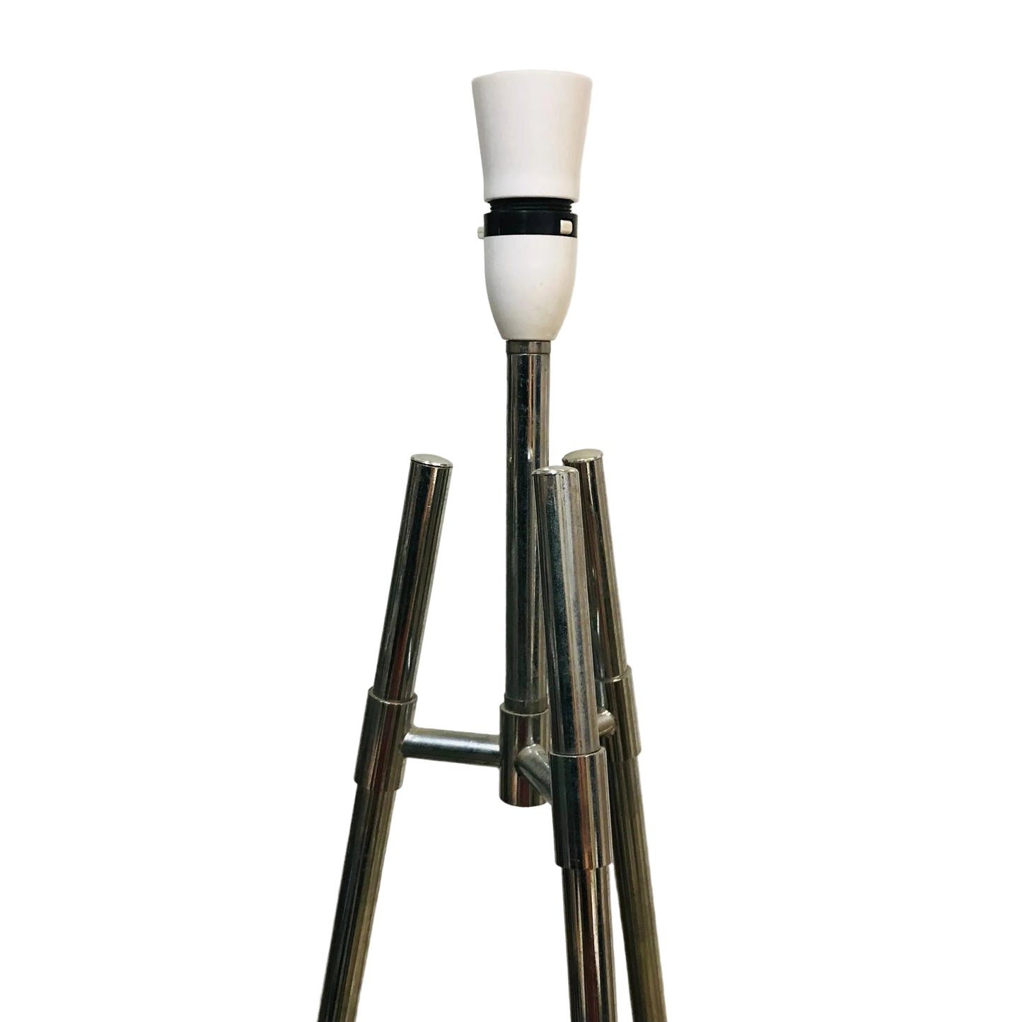 Modern tripod floor lamp on a plain background