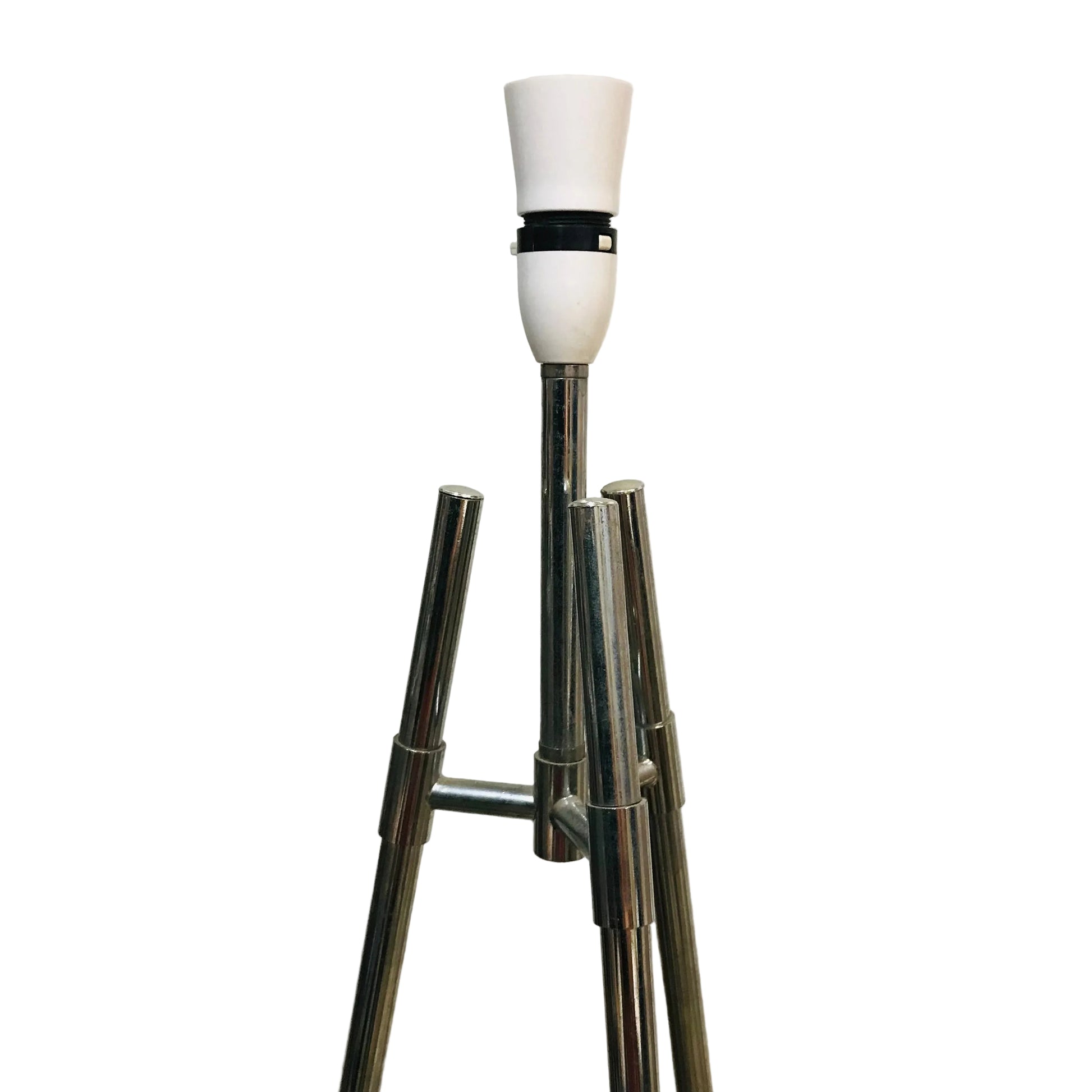 Modern tripod floor lamp on a plain background