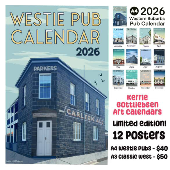 2026 Westie Pub Calendar by Kerrie Gottliebsen (A4)