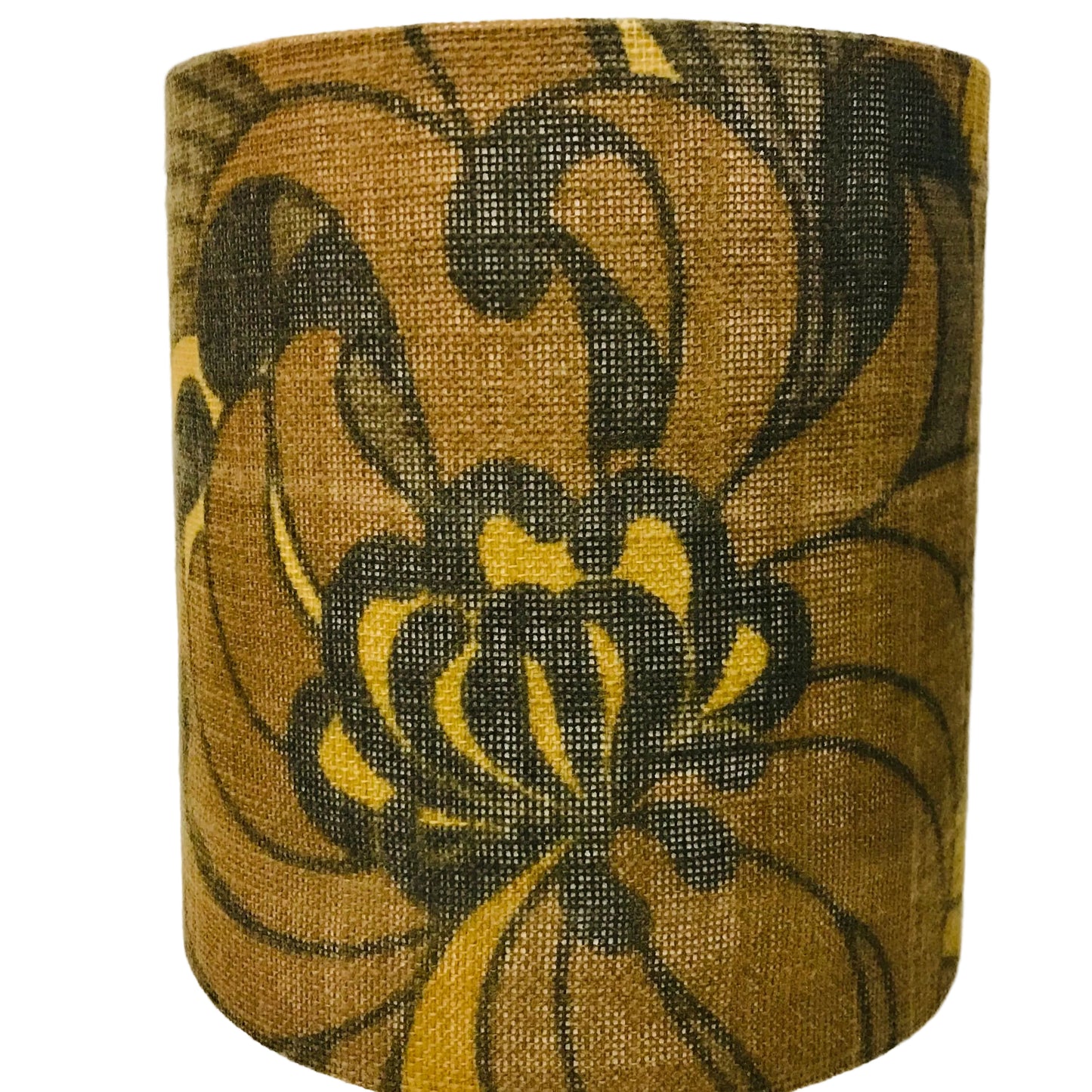 Small Earth-tone Vintage Hessian 70s Table Lamp (matching pair)