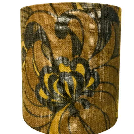 Small Earth-tone Vintage Hessian 70s Table Lamp (matching pair)