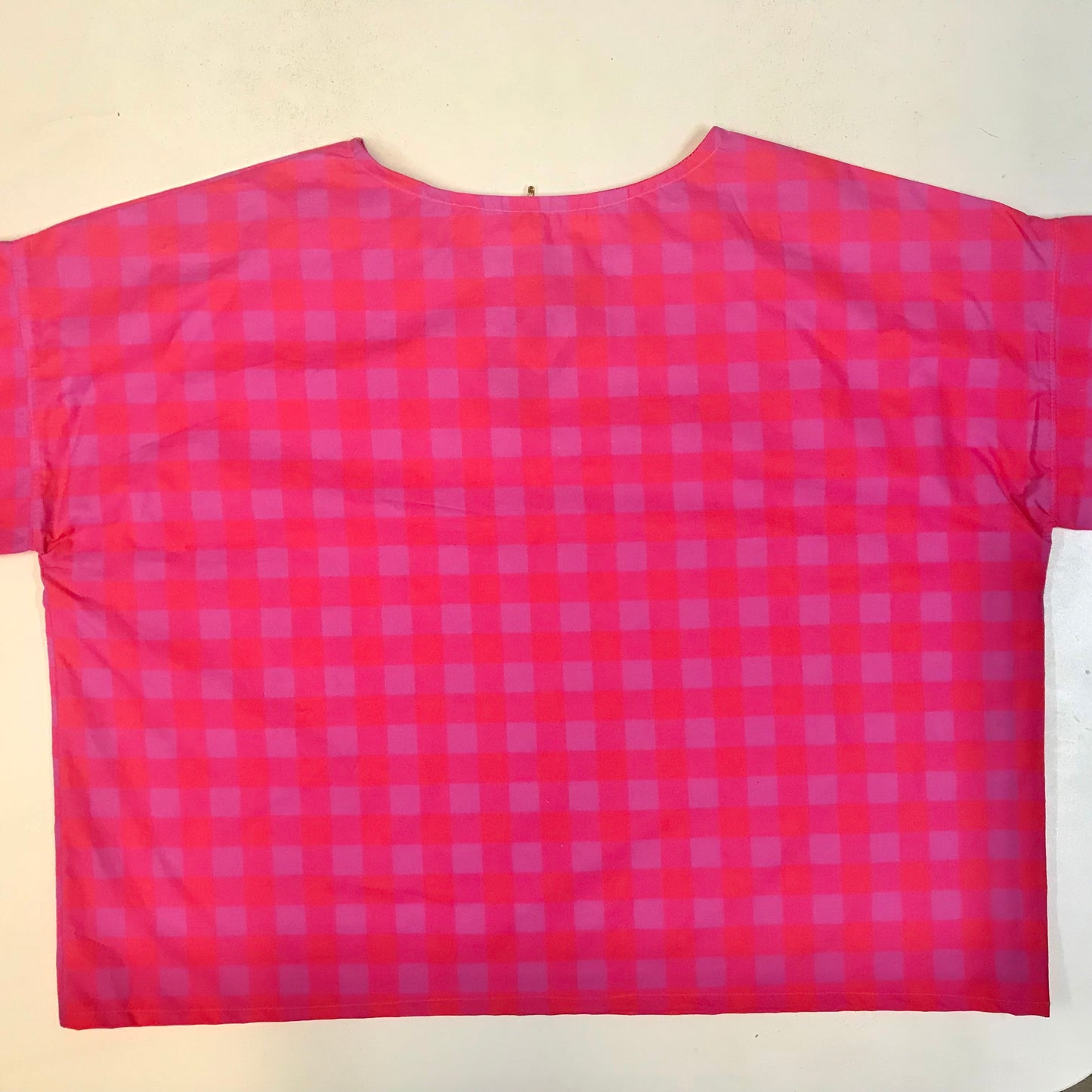 Handmade Women’s Box Top - Fuschia Check (M/L)