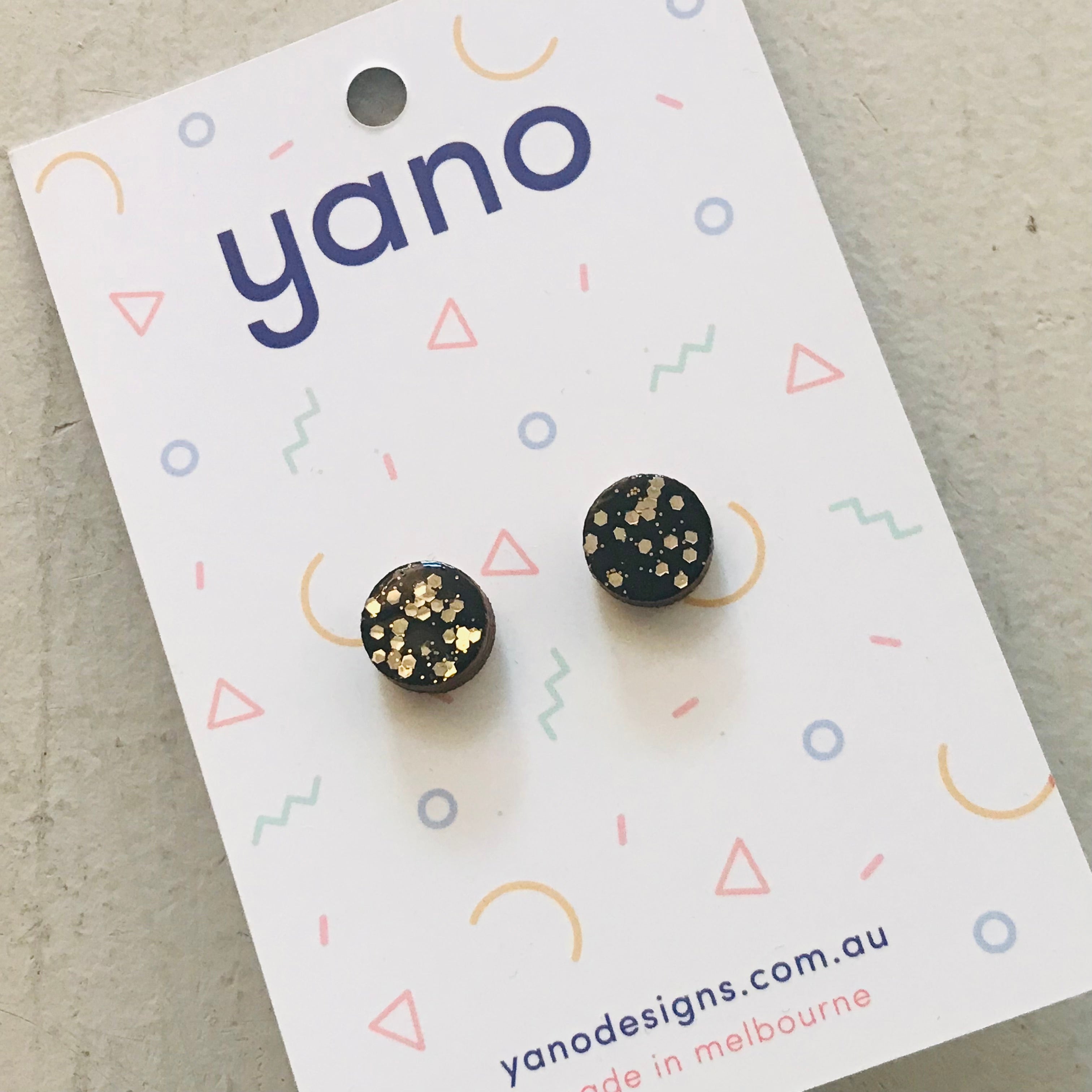 Round Laser Cut Timber Stud Earrings