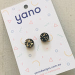 Round Laser Cut Timber Stud Earrings