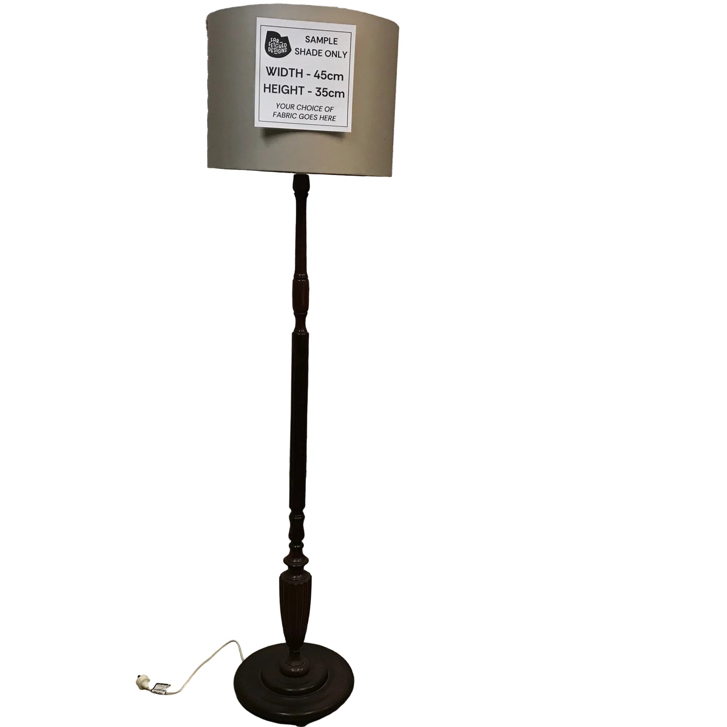 Lamp Base Only - Turned Timber Floor Lamp