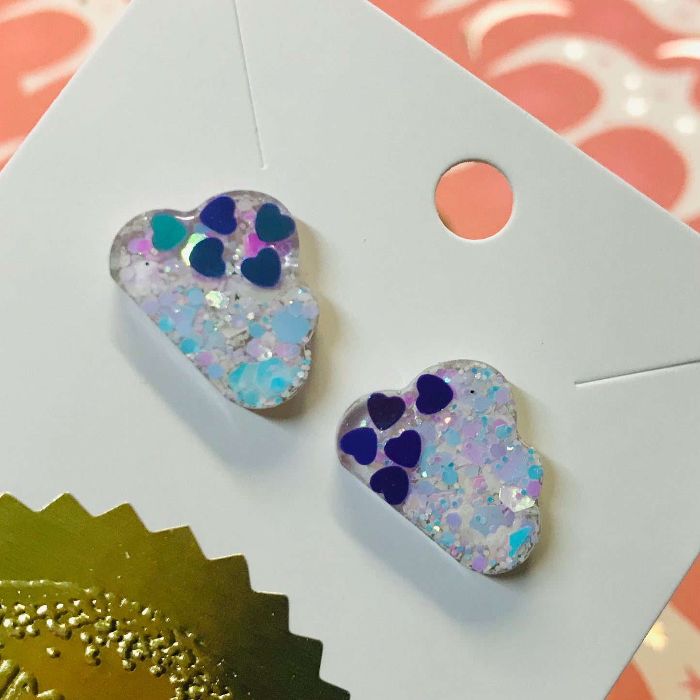 Novelty Resin Sparkle Stud Earrings