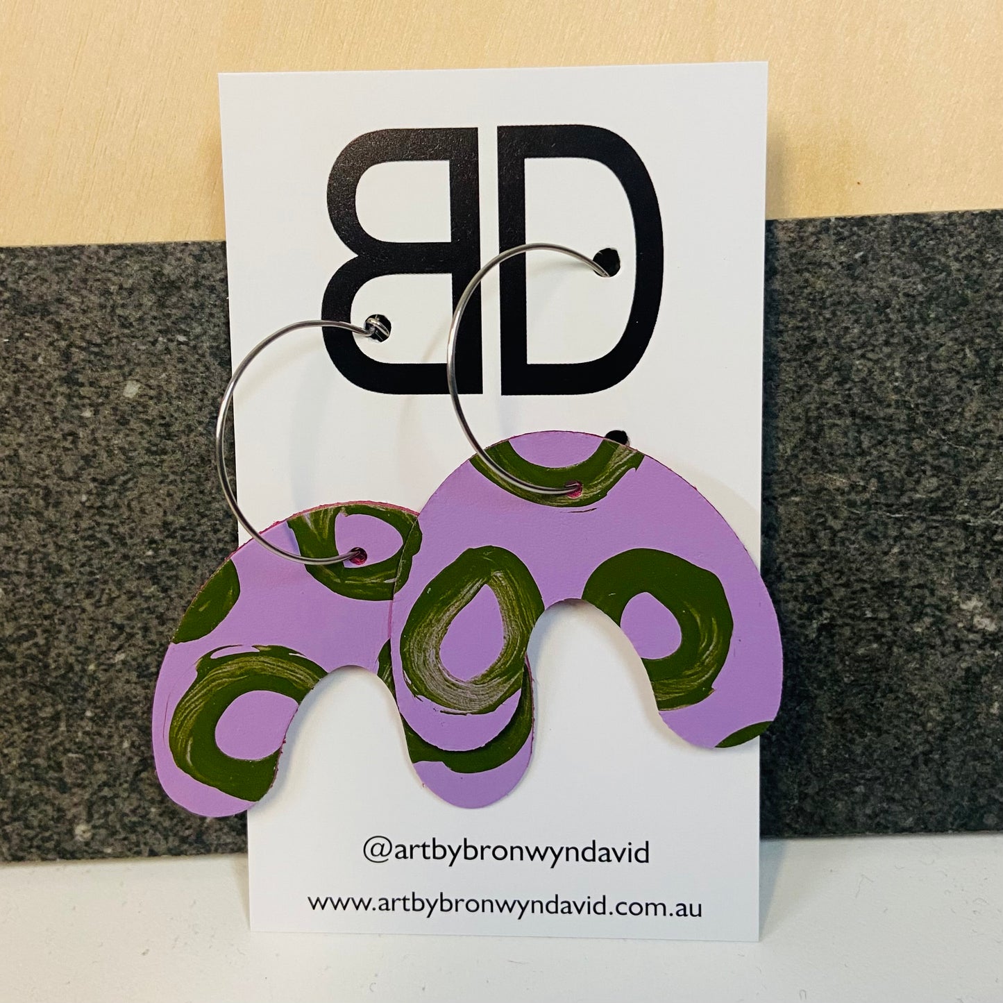 Handmade Painted Leather Earrings - My People