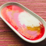 Alcohol Ink Detail Porcelain & Bamboo Oval Tray