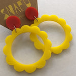 Wiggly Hoop Stud Earrings (LARGE STYLE)