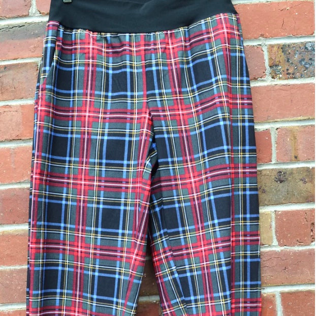 Women's Handmade Band Pants - Tartan