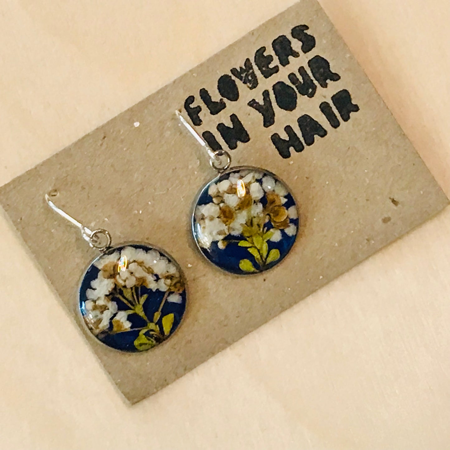 Australian flora Resin & Sterling Silver Earrings - medium