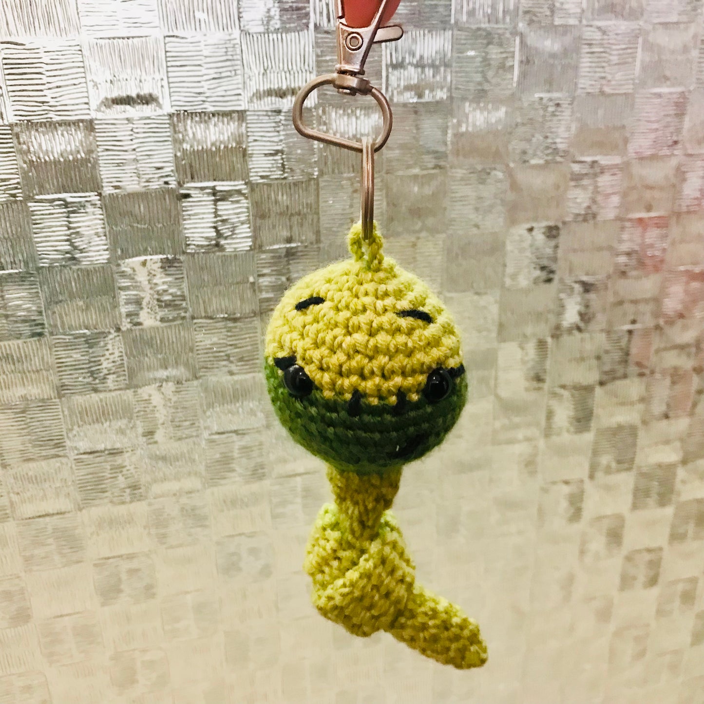 Crochet Worm Toy - with keyring clasp