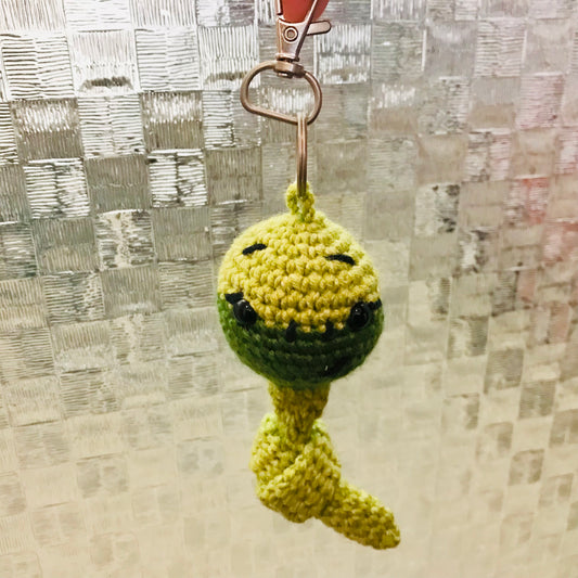 Crochet Worm Toy - with keyring clasp