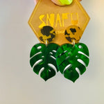 Monstera Leaf Hook/Hoop Earrings