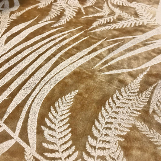 Custom Lamp Shade only - Mustard Velour Ferns