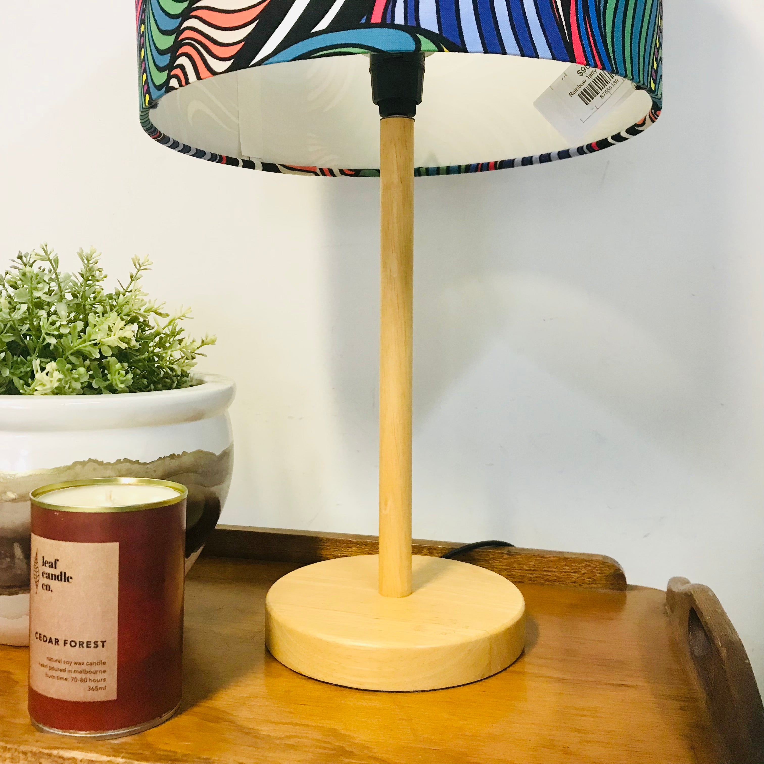 Rainbow Taffy Pine Table Lamp