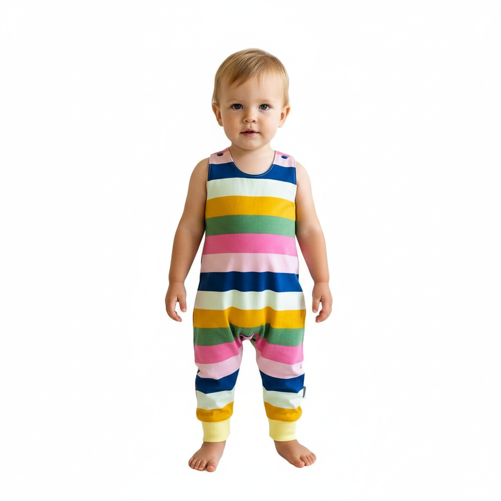 Baby Toddler Long Romper - Spring Stripe