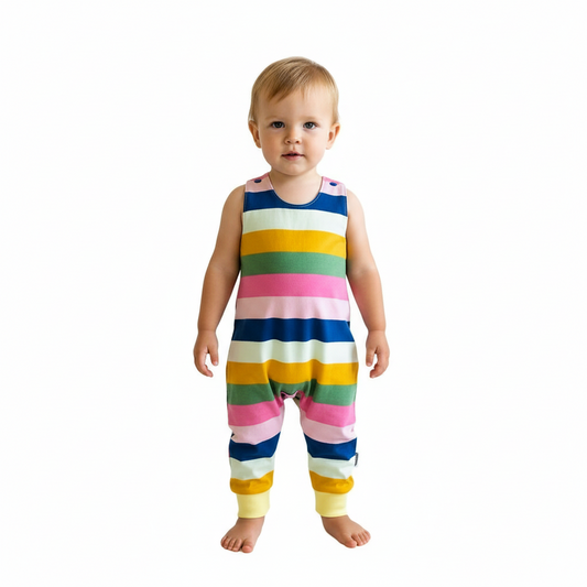 Baby Toddler Long Romper - Spring Stripe