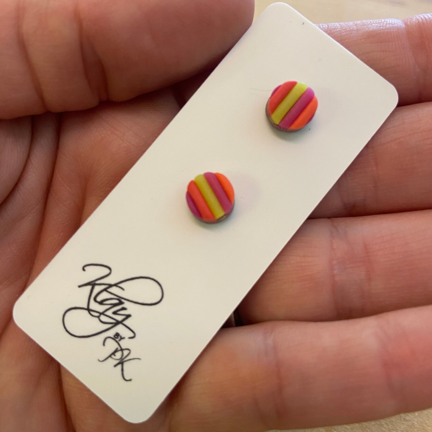 Handmade Polymer Clay Earrings - studs