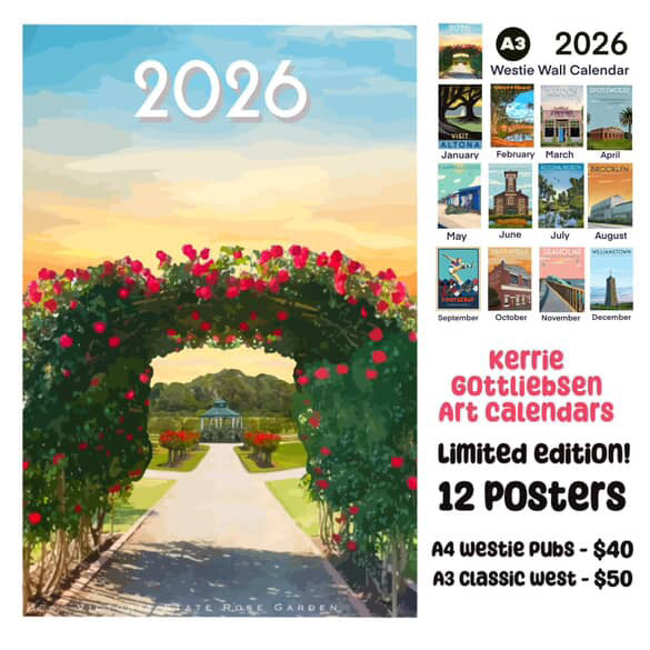 2026 Westie Wall Calendar by Kerrie Gottliebsen (A3)