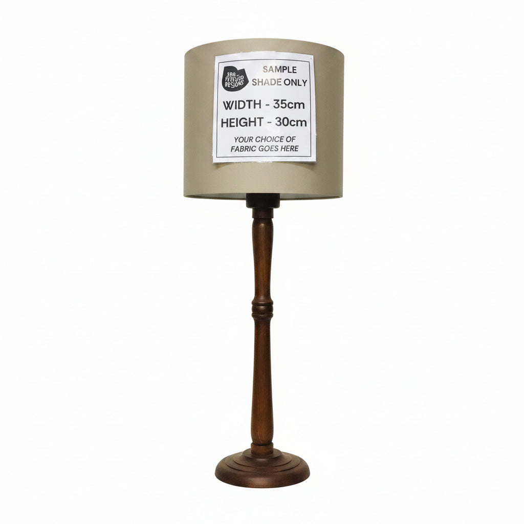 Lamp Base Only - Tall Turned Timber Candlestick Table Lamp