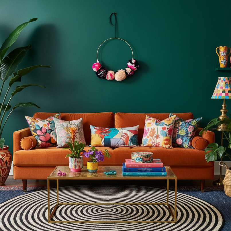 Pom Pom Wall Hanging - Electric Hues