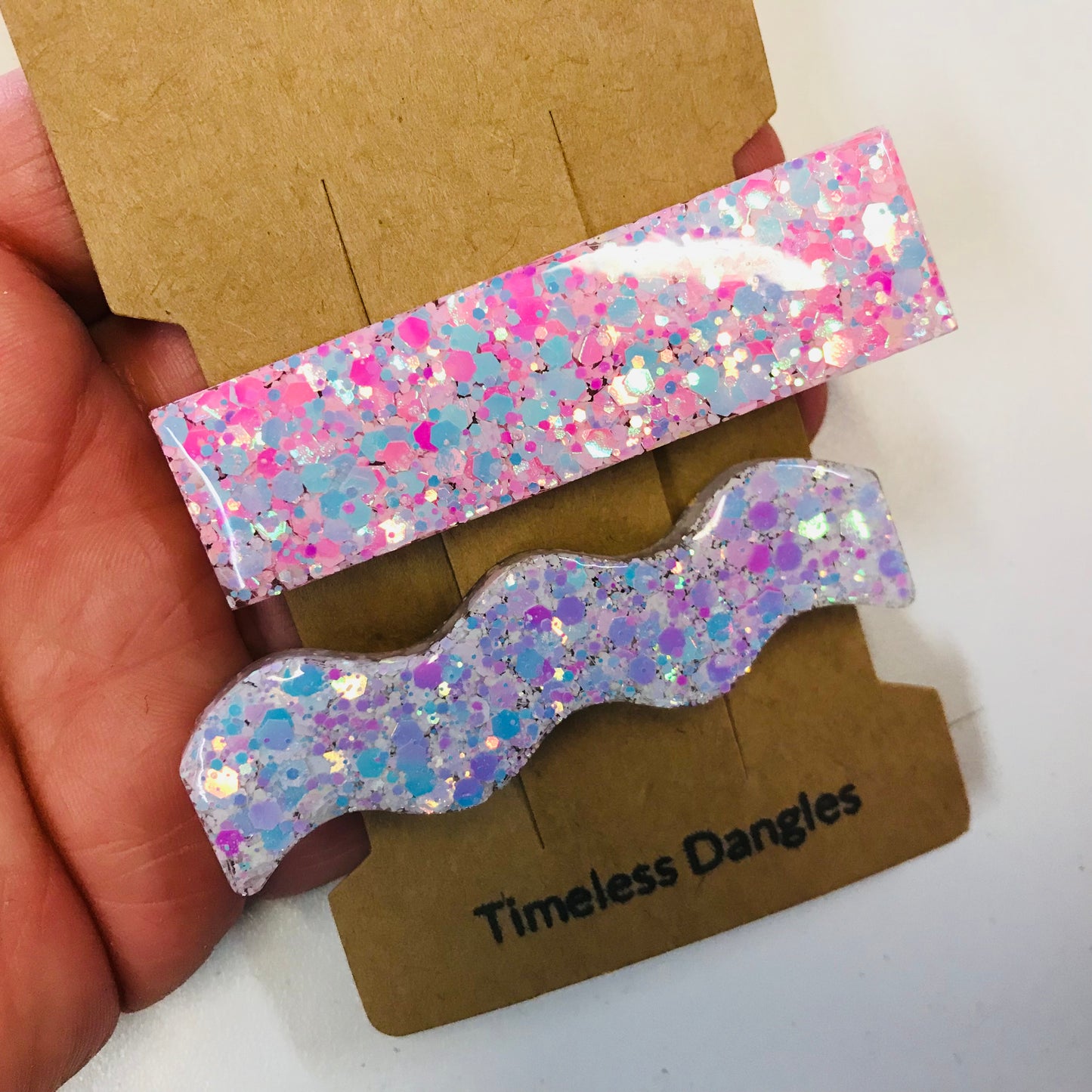 Resin Sparkle Hair Clips - Set of 2