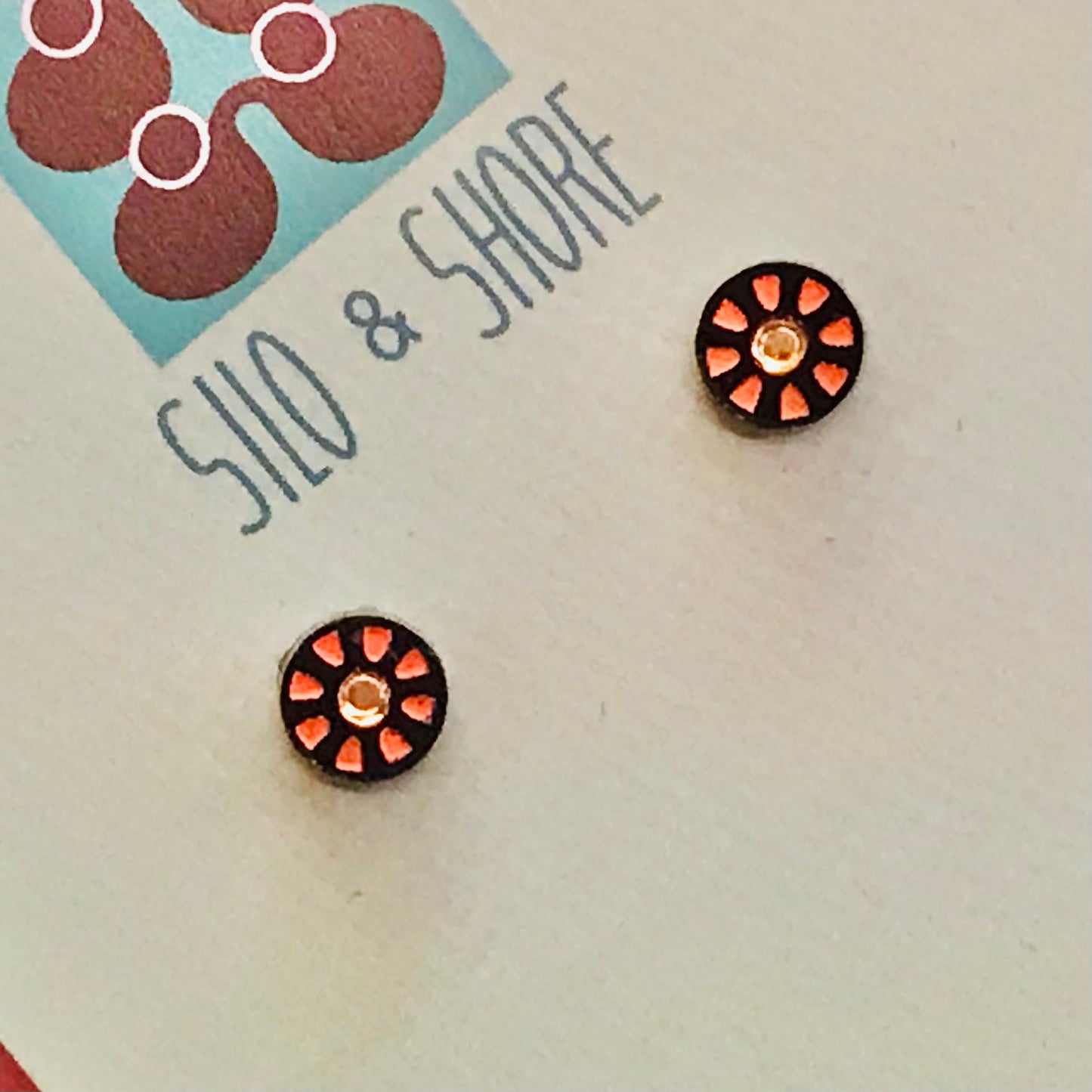 Art Deco Acrylic Earrings - Micro Studs