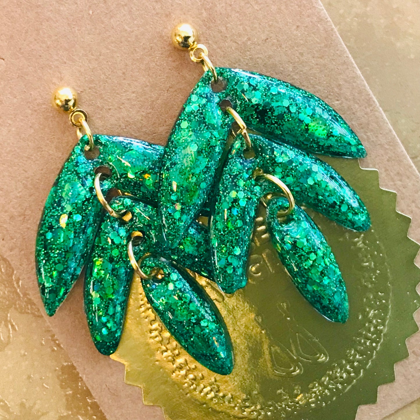 Novelty Resin Sparkle Christmas Dangle Earrings