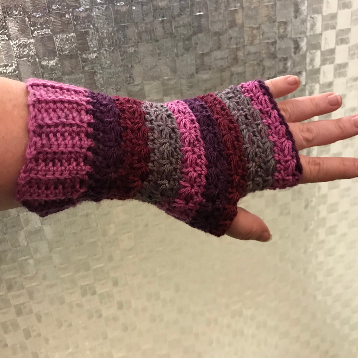 Crochet fingerless gloves - various colours