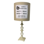 Lamp Base Only - Glass Detail Cream Ridged Table Lamp