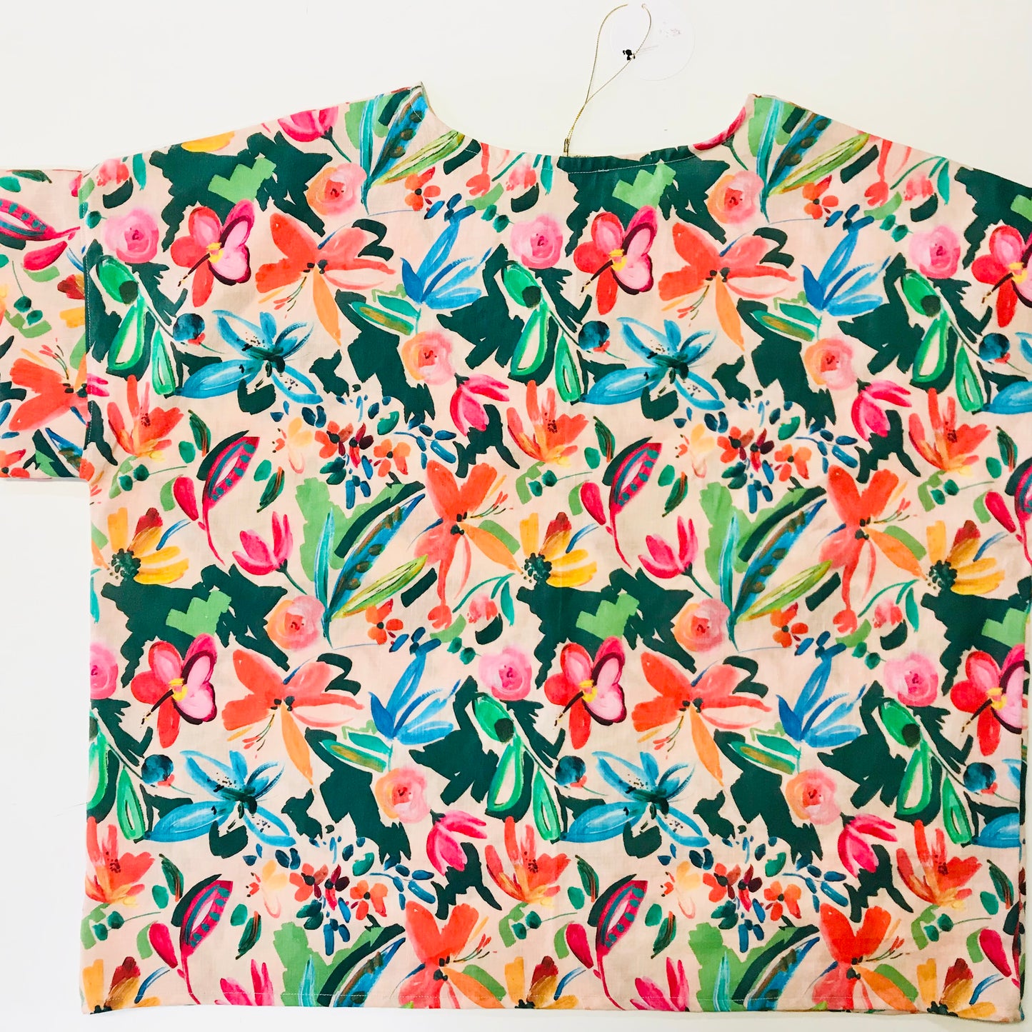 Handmade Women’s Box Top - Peach Floral (M/L)