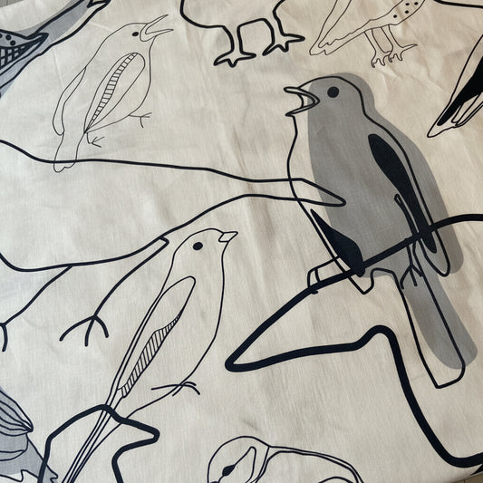 Pillow Case Set - Monotone Bird Sketchers (set of 2)