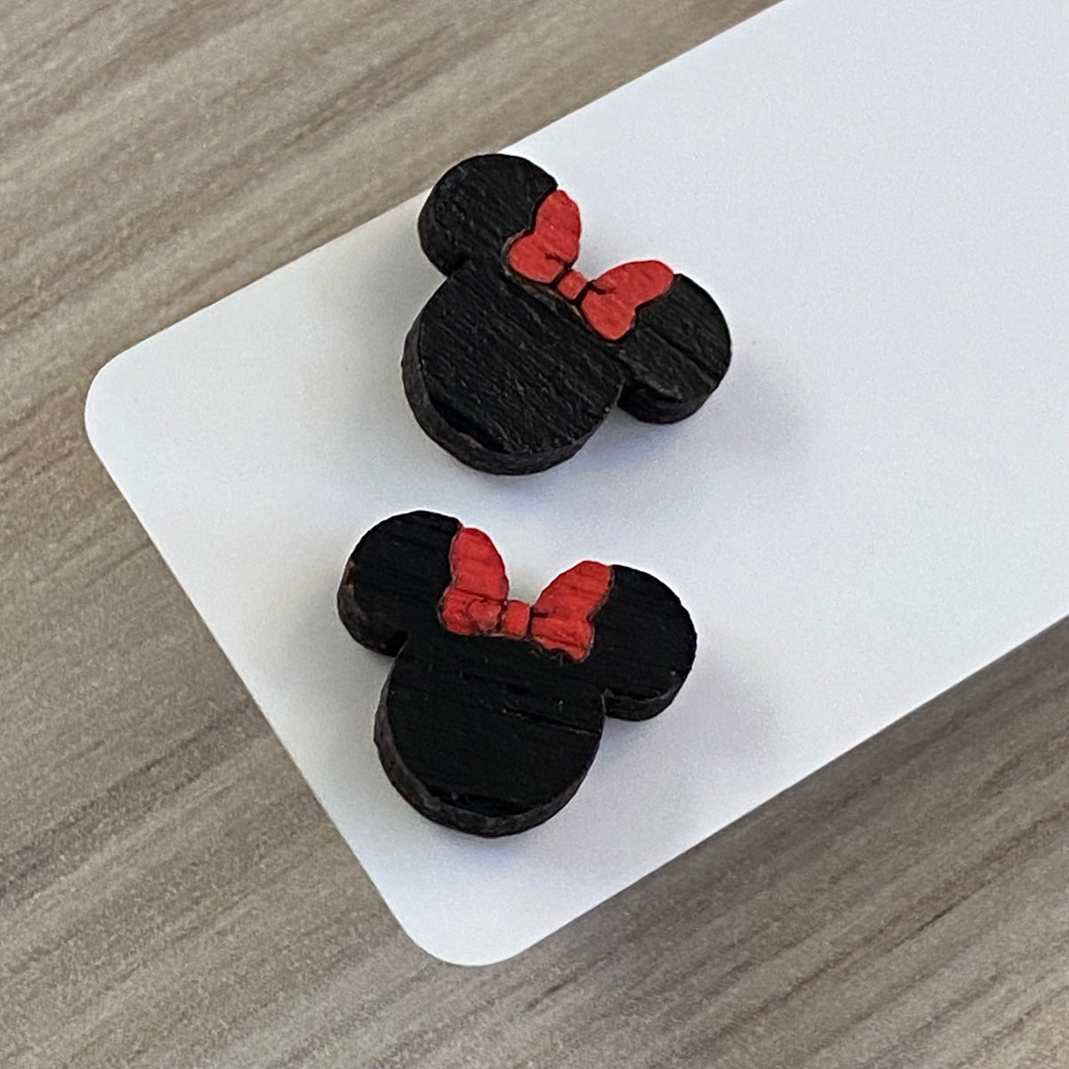 Novelty Studs Earrings - Graphic Wood