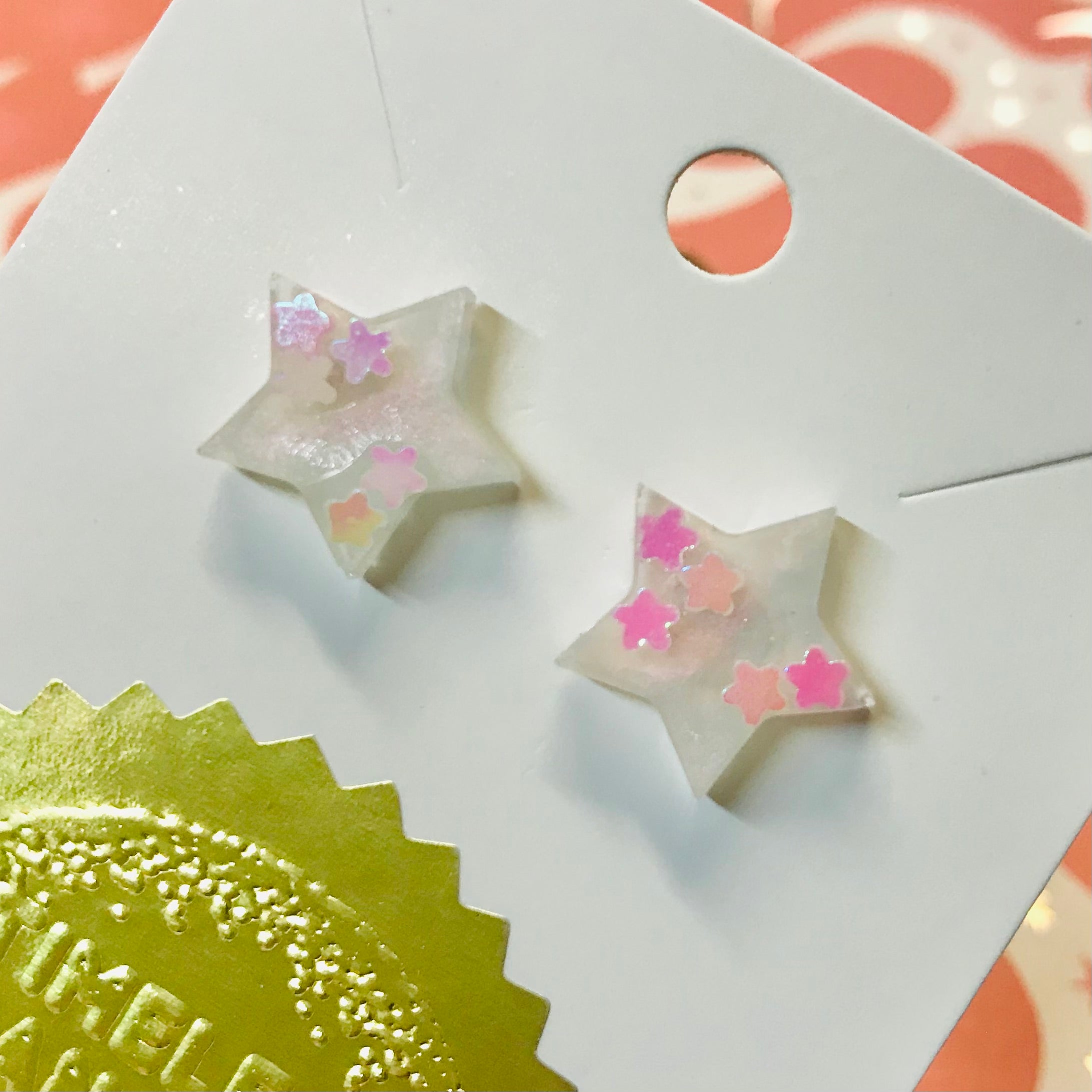 Novelty Resin Sparkle Stud Earrings
