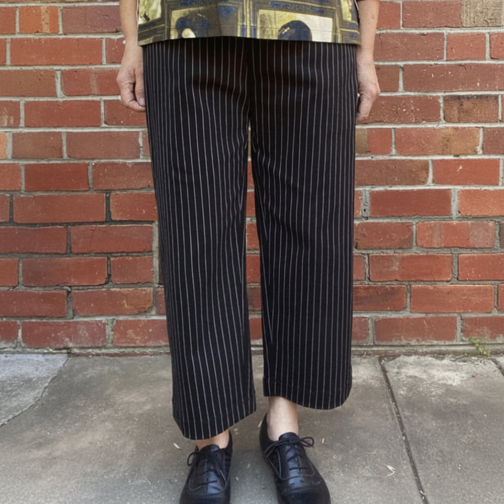 Women's Handmade Band Pants - Pinstripe