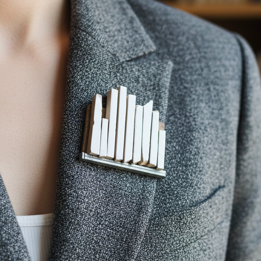 Found Object Brooch - White City 1