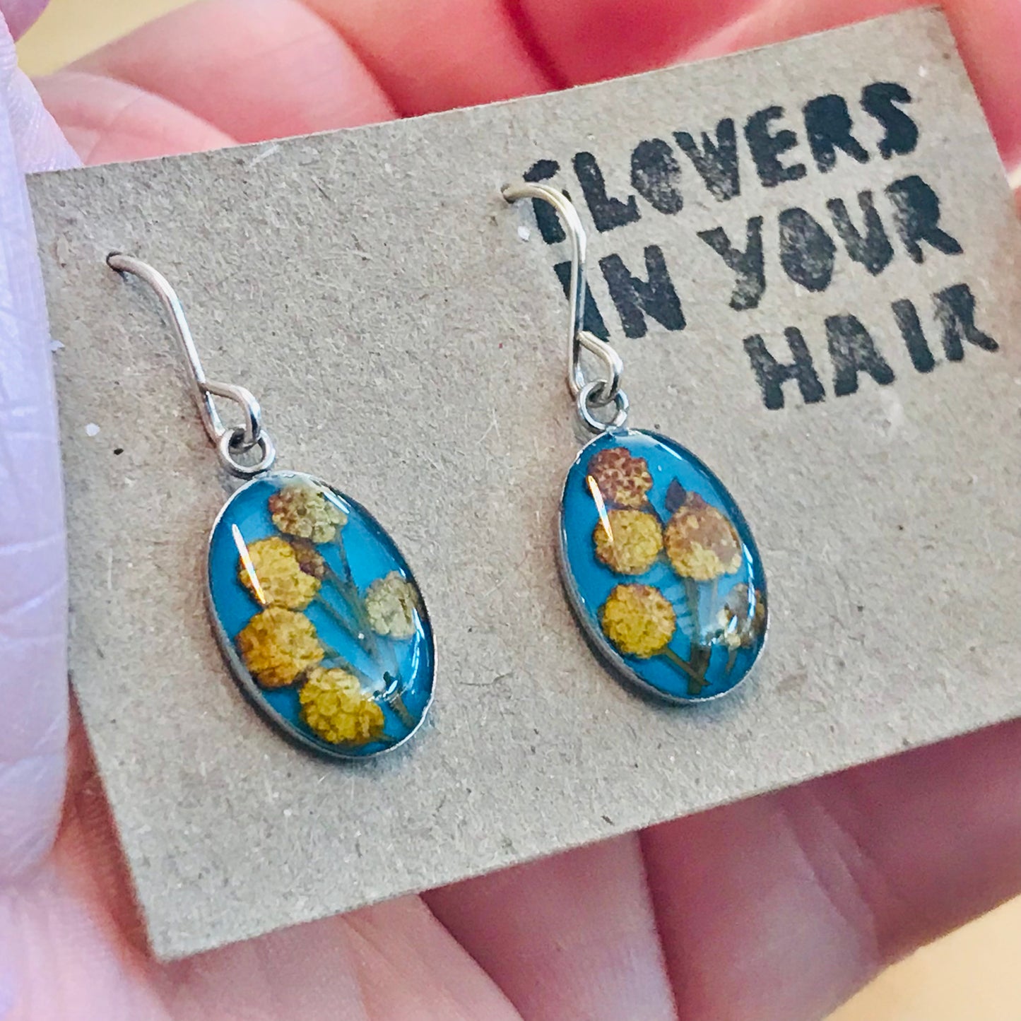 Australian flora Resin & Sterling Silver Earrings - small