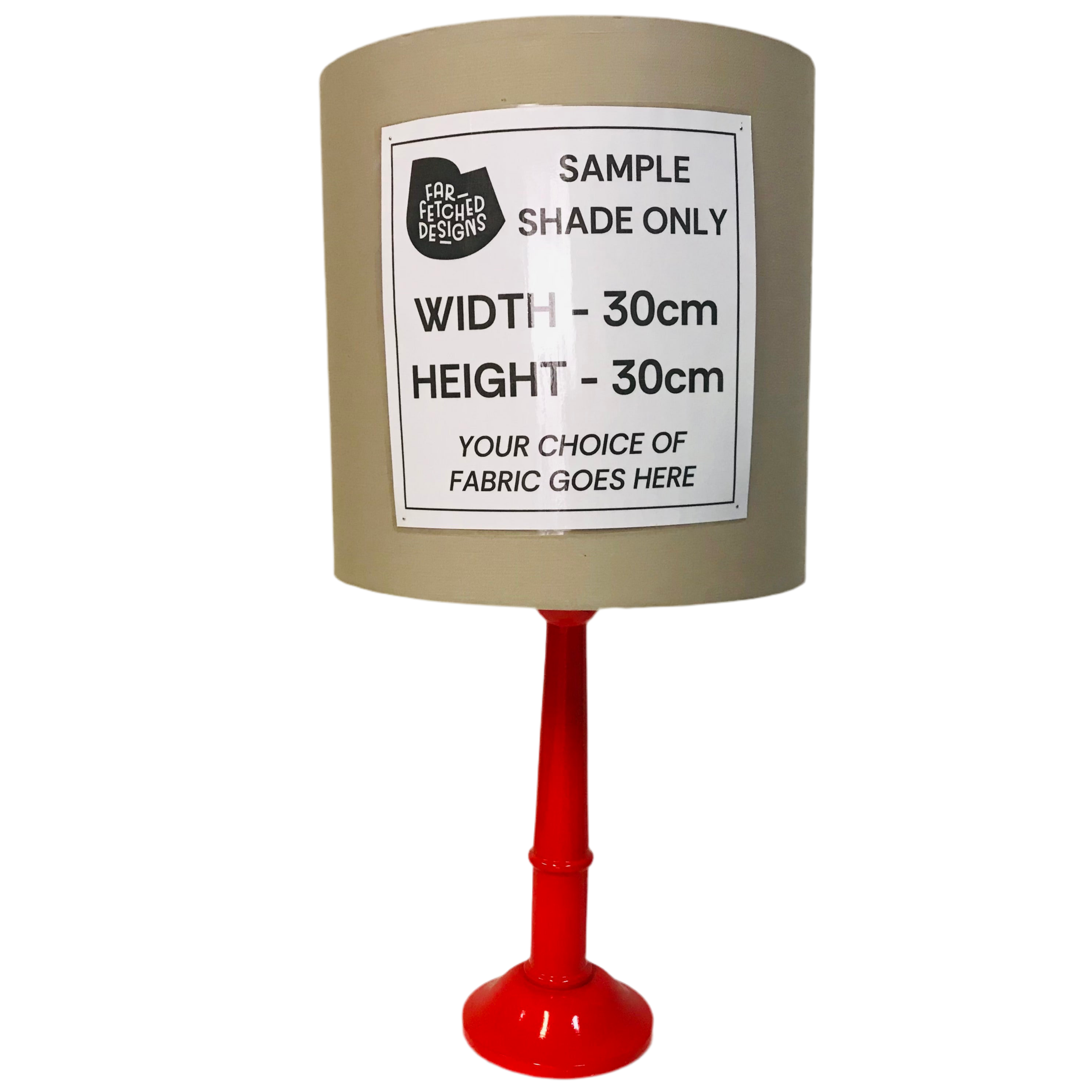 Lamp Base Only - Painted Gloss Turned Timber Table Lamp - Red