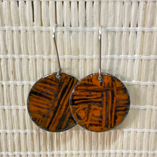 Handpainted Earrings -  Enamel on Copper