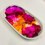 Alcohol Ink Detail Porcelain Oval Tray