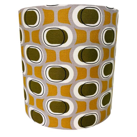 Custom Lamp Shade only - Barkcloth Orbs in Olive
